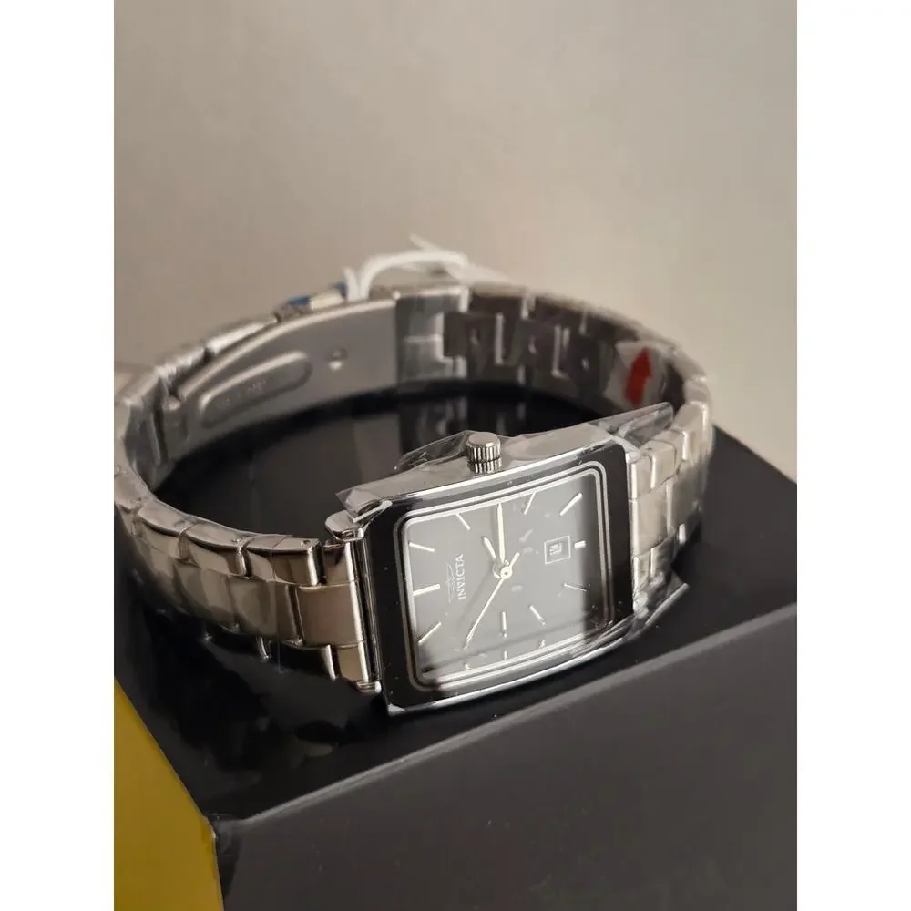 Invicta Celestial 70288 Womens Quartz Tank Watch Black Dial Stainless Steel New